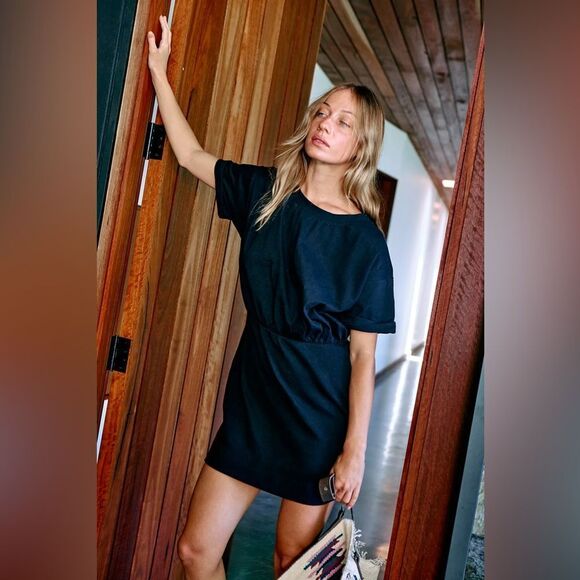 Free People FP Beach Carson Mini Tee Dress size Large NWT - Picture 2 of 3